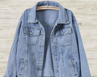 Chaqueta vaquera holgada vintage para mujer – Abrigo de primavera y otoño