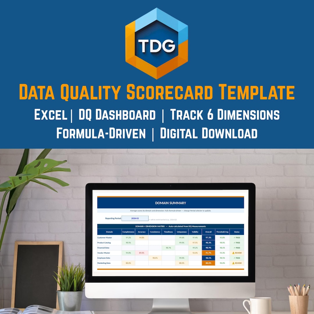 Data Quality Scorecard Template | Excel DQ Dashboard | Track 6 ...
