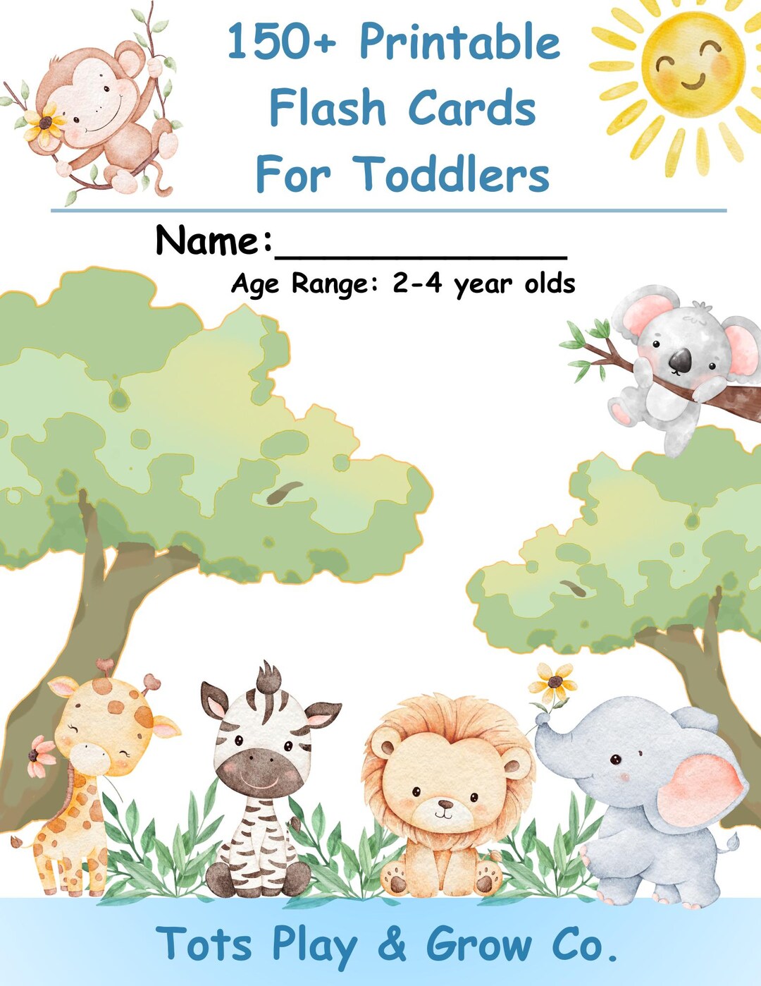 Toddler Flashcards Bundle | 150+ Printable Flash Cards | ABC Numbers