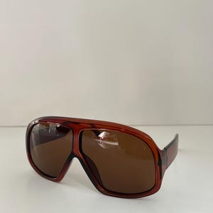 Oversized Wave mask Frame Shield Lens Sunglasses Retro Style image 1