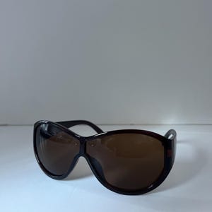 Occhiali da sole oversize anni '90 con lenti sfumate e design "occhi di rana". Chocolate Brown