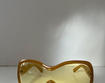 Oversized 90s shield frog eye wrap around sunglasses festival shades