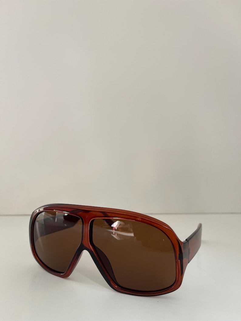 Oversized Wave mask Frame Shield Lens Sunglasses Retro Style image 1