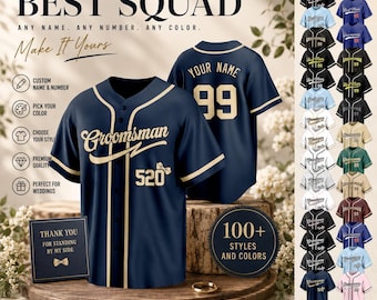 Camisetas de beisebol personalizadas para casamento, para noivo e padrinhos, com nome e número personalizados, para despedida de solteiro, presente para o melhor homem.