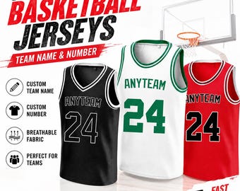 Anpassad baskettröja med personligt namn, nummer och logotyp, broderad tryckt matchdräkt för män, kvinnor, barn, småbarn