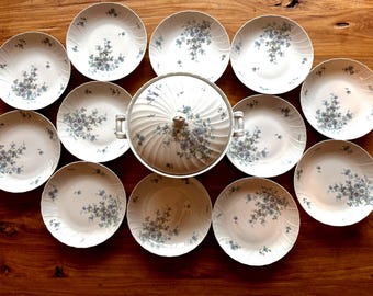 A set of 12 soup plates plus a soup bowl from the Bernardaud Limoges - Gabrielle collection