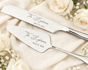 Personalized Wedding Cake Cutting Set of 2 , Anniversary Keepsake, Wedding Gift For Bridal Shower, Wedding Cake Set，Mother's Day gift