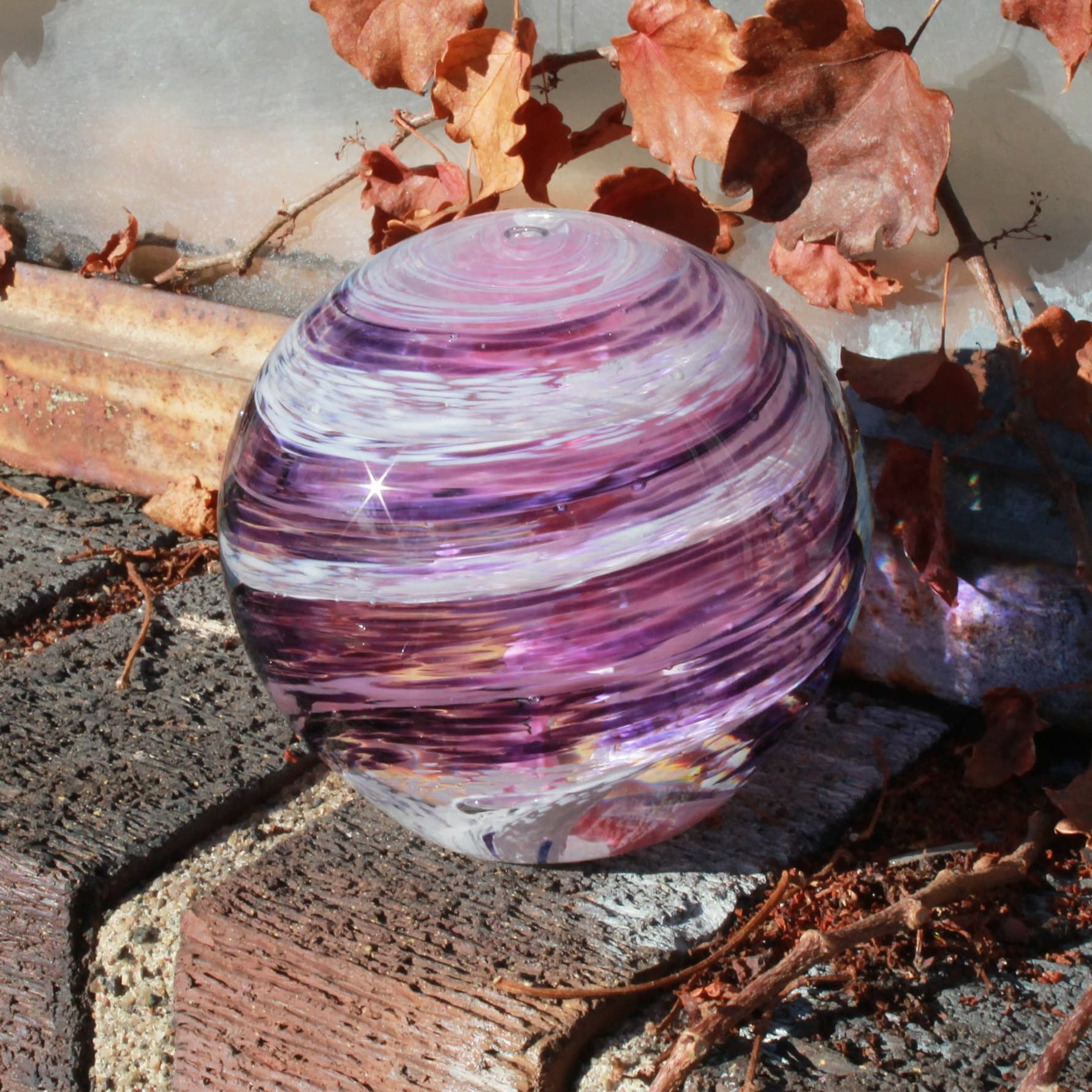 Handmade Glass Paperweight Infinity Staicase in Purple Pink Etsy