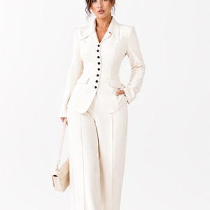 Cream Suit Women - Etsy