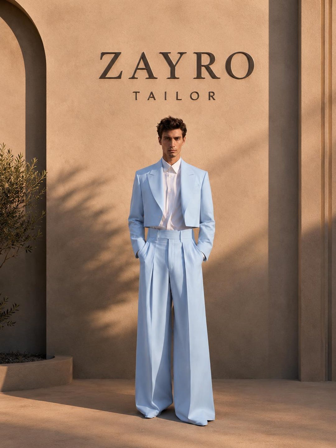 Zayro Ropa ZAYRO Tailor Light Blue Suit for Men, Custom Tailored Formal Suit ...