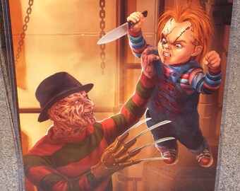 muppets fozzie bear vs chucky glossy art print 11 x 17 in hard etsy