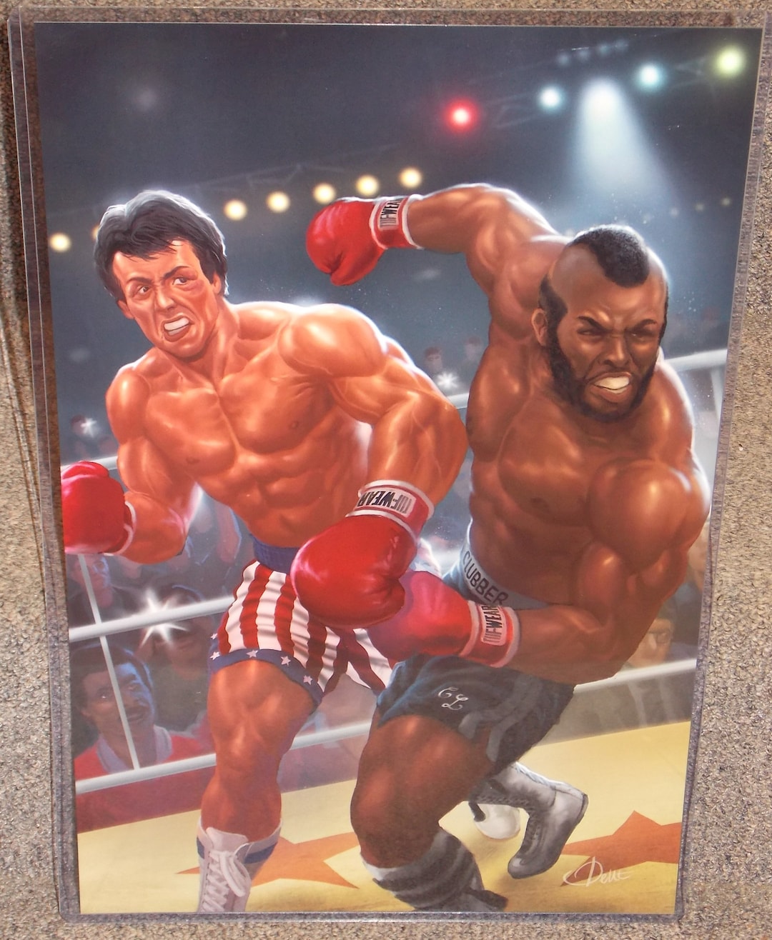 Rocky Balboa Vs Clubber Lang Glossy Art Print 11 X 17 in Hard Plastic