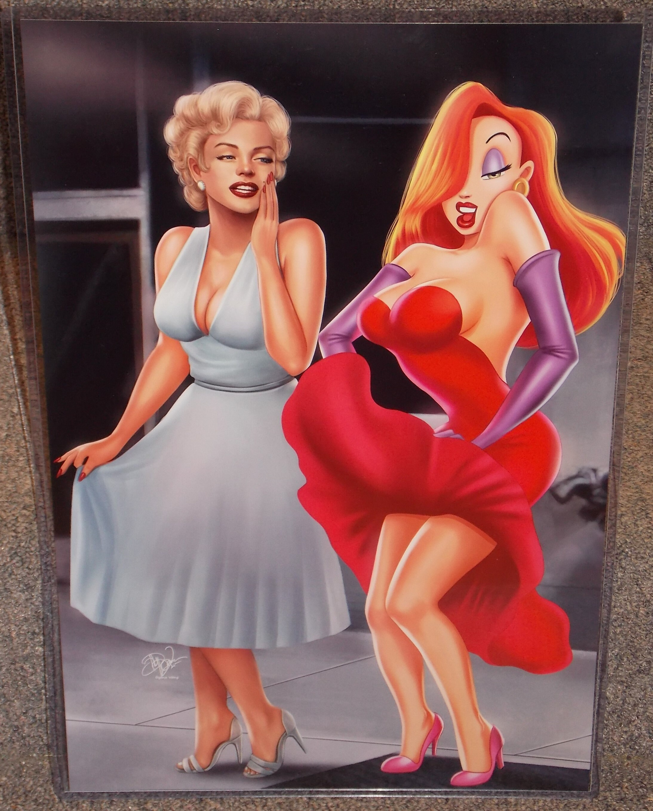 Indian Cartoon Porn Jessica Rabbit - Marilyn Monroe & Jessica Rabbit Glossy Art Print 11 X 17 in - Etsy