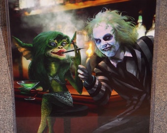 Beetlejuice vs Gremlins Greta Glossy Art Print 11 x 17 In Hard Plastic Sleeve