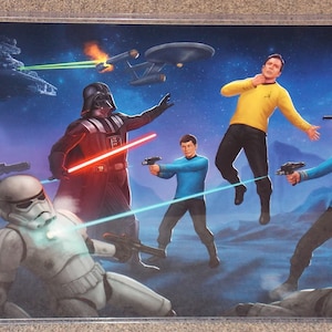 Star Wars vs Star Trek Glossy Art Print 11 x 17 In Hard Plastic Sleeve