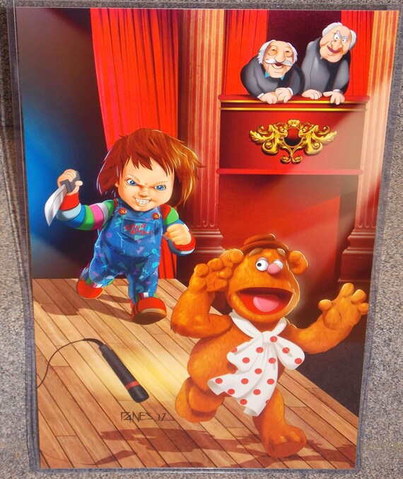 Muppets Fozzie Bear vs Chucky Glossy Art Print 11 x 17 In Hard | Etsy