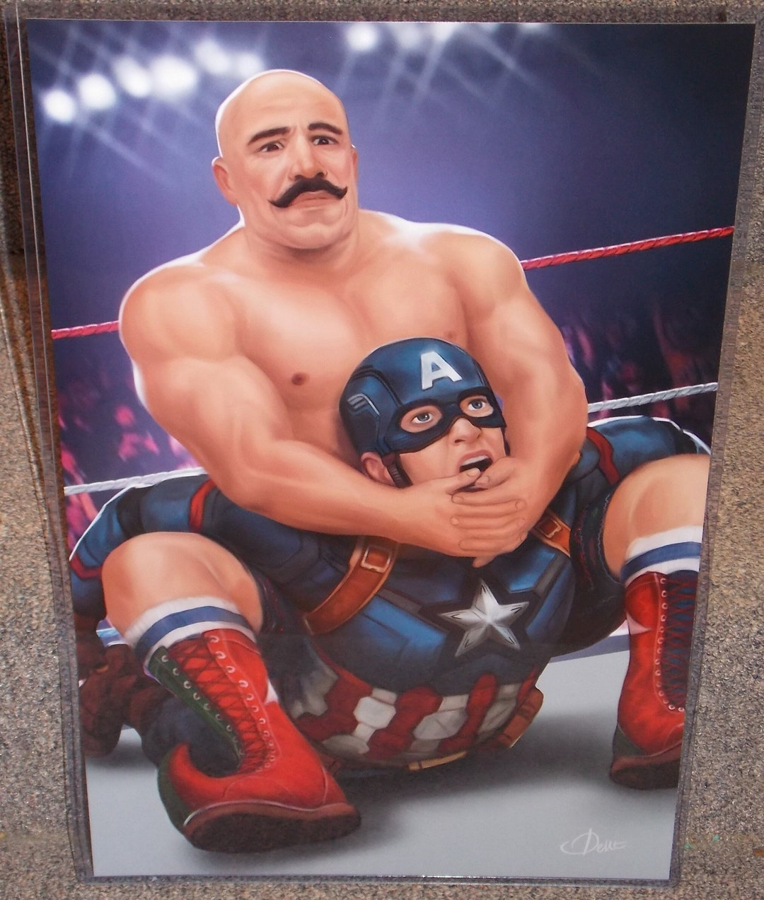 Iron Sheik Vs Captain America Glossy Art Print 11 X 17 in Hard Etsy