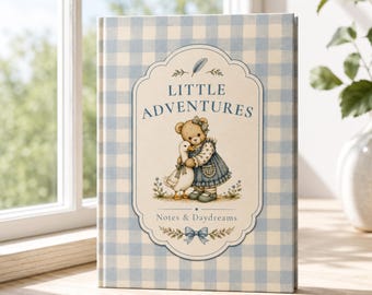 Diario de pequeñas aventuras, cuaderno del ganso gracioso, diario estilo cottagecore, cuaderno del osito de peluche, diario de aventuras