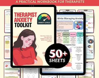50+ Anxiety Therapy Toolkit Bundle | Therapist Worksheets, Counseling Tools, Mental Health Journal & Office Decor