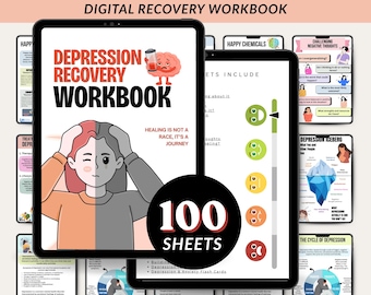 Depression Workbook Bundle , Therapy Sheets, Coping Skills, Breaking the Depression Cycle, Depression Spiral, Mental Health, CBT, DBT, ACT