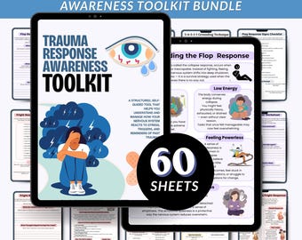 Trauma Response Workbook Bundle, Healing from Trauma Worksheets, PTSD Therapy Toolkit, Nervous System Regulation, Trauma Processing PDF