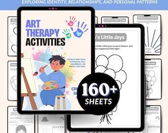 Art Therapy Activities – Emotional Expression, Self-Awareness, Mental Wellness (160+ Sheets)