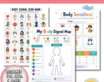 Kids Body Sensations Chart | Emotion Interception Activity | SEL Therapy Resource