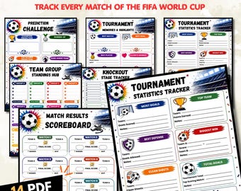 2026 World Cup Tracker | 14 Printable Pages for all Matches Record