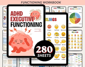 ADHD Executive Functioning Workbook | Mental Health Study Guide (PDF Download)