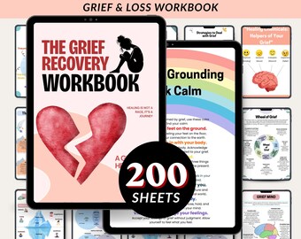 Grief and Loss Workbook Mega Bundle, 200 Therapeutic worksheets to Process loss, Coping with Grief Journal Therapy Worksheets Memory Journal