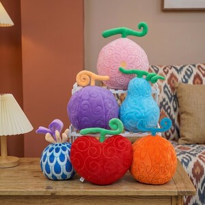 One Piece Devil Fruit Plush Pillow Anime Cushion PP Cotton Luffy Law Whitebeard Soft Toy Otaku Room Decor Collectible Gift