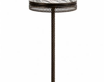 Luminária de chão turca, cúpula de vidro canelado, luminária de pé em bronze antigo, decoração gótica boho.