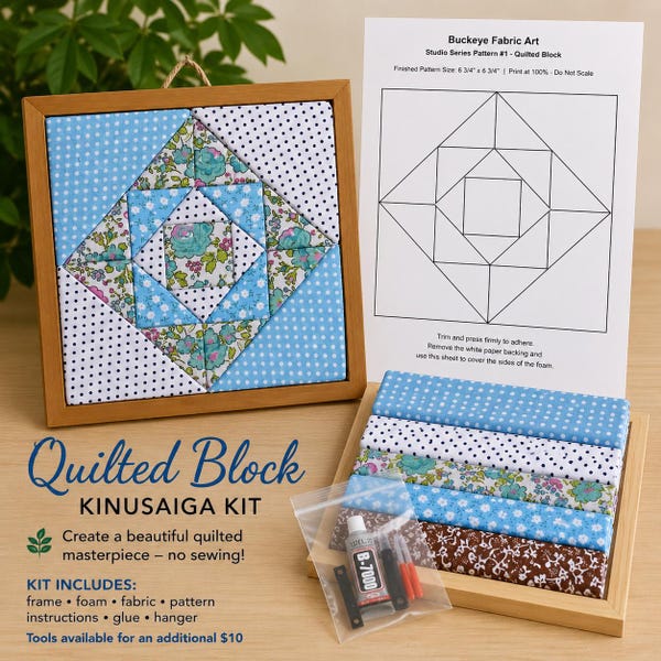 Kit para patchwork cuadrado Kinusaiga - Serie de estudio