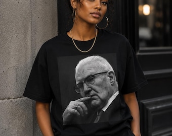 Kevin Reddington Black and White Portrait T-Shirt | Vintage Elderly Man Photo Tee