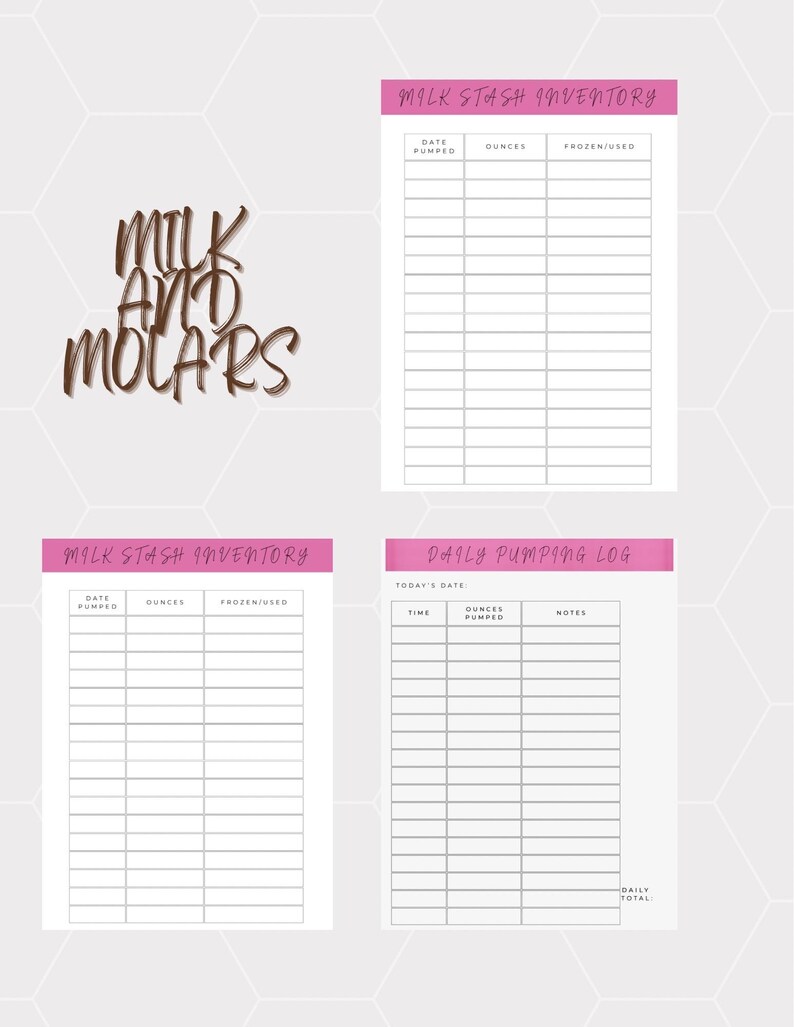 Breastfeeding & Pumping Tracker Printable | Baby Feeding Log | Milk ...