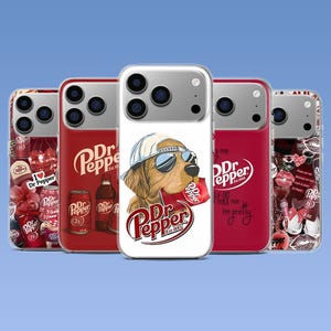 Dr Pepper Phone Case Red Trendy Cover for iPhone 17e, 17Pro, 16, 15, 14, 13, 12, Samsung S26, S25Fe, S24, A57, A36, A17, Pixel 10, 10Pro, 9A