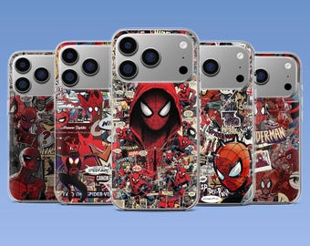 Funda para teléfono Spider-Man, funda de superhéroe Spidey para iPhone 17 Pro, 16e, 15, 14, 13, 12, Samsung S26, S25, S24, S23, A16, A56, Pixel 10a, 9a, 8