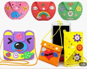 DIY Coin Purse Craft Kit, EVA Adhesive Sewing Splicing Material Set