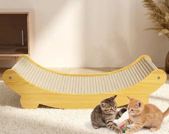 Houten kattenkrabplank, multifunctioneel kattenslaapbed, afneembaar slijtvast kattenkrabplankje Kitten slijpen kattenspeelgoed