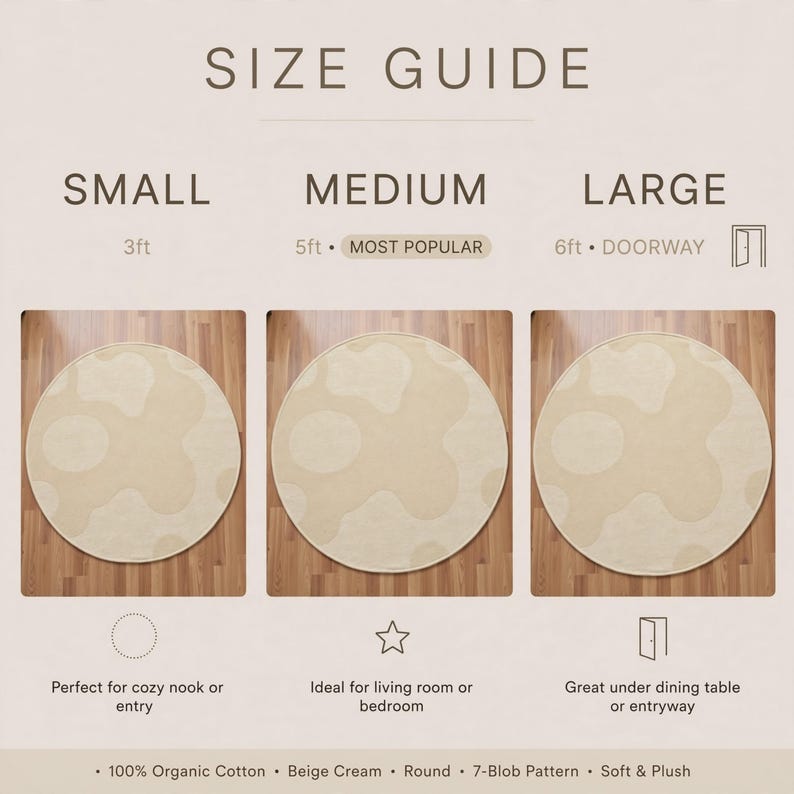 Handmade Tufted Japandi Circle Rug - Etsy