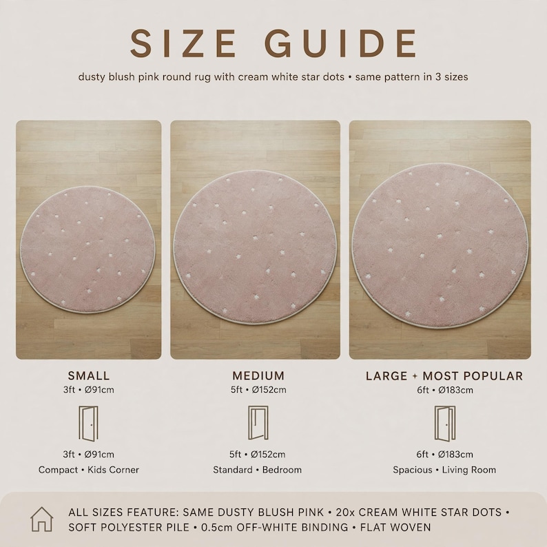 Round Rug Handmade Handmade Tufted Polka Dot Round Rug - Etsy