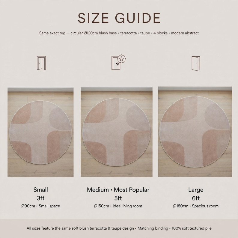 Round Rug Handmade Handmade Tufted Japandi Round Rug, Sand Taupe Organic Curved Wool Area ...
