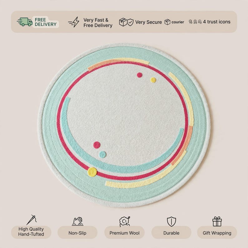 Round Rug Handmade Handmade Tufted Round Wool Rug - Etsy