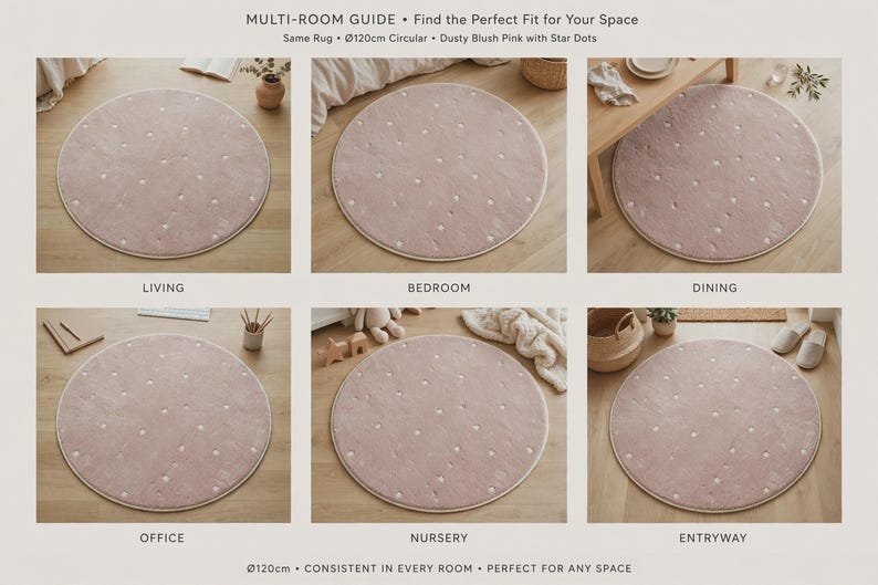 Round Rug Handmade Handmade Tufted Polka Dot Round Rug - Etsy