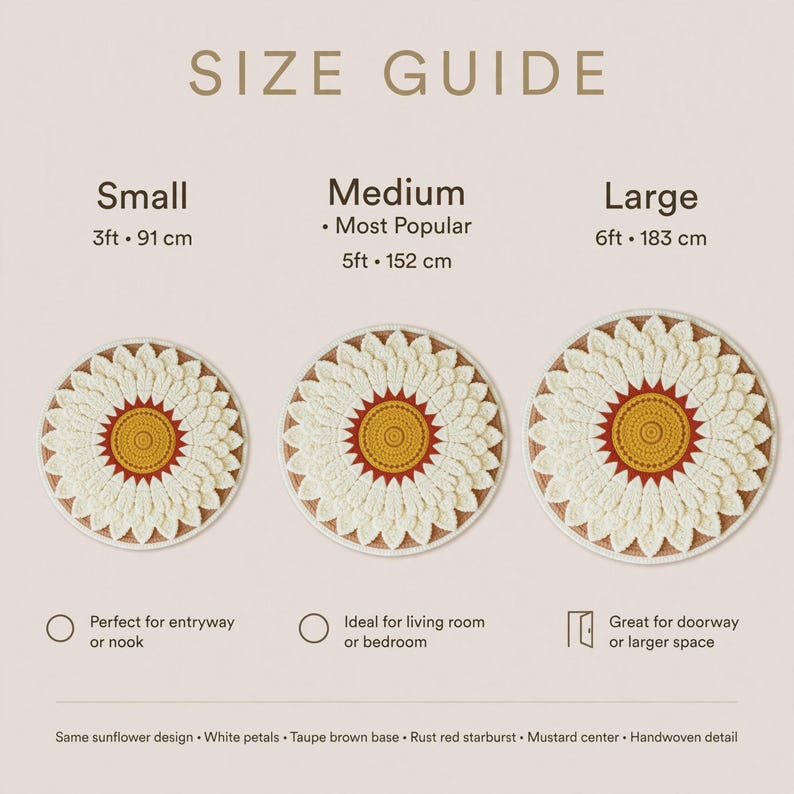 Round Rug Handmade Handmade Tufted Sunflower Round Rug, Layered White Blossom Sculpted ...