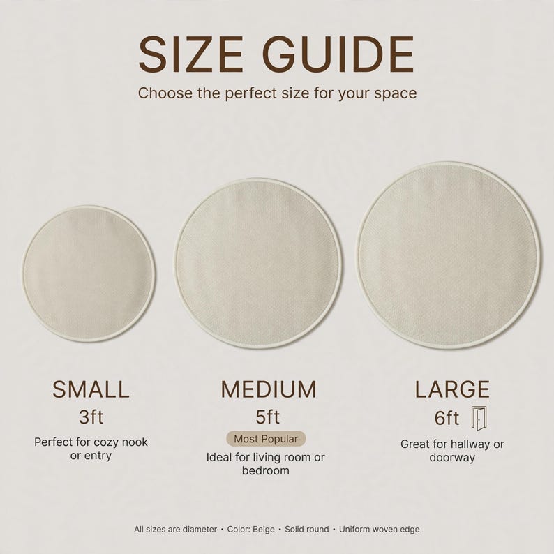 Round Rug Handmade Handmade Tufted Cream Round Rug | Minimalist Concentric Wool Area ...