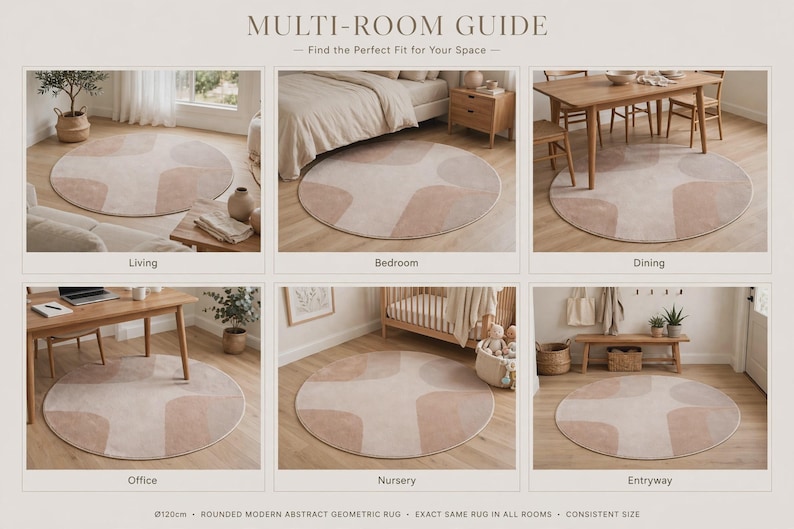 Round Rug Handmade Handmade Tufted Japandi Round Rug, Sand Taupe Organic Curved Wool Area ...