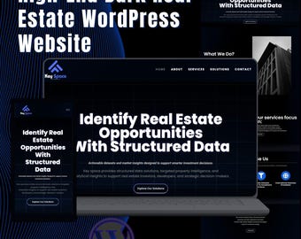 Dark Real Estate WordPress Theme | PropTech Agency Analytics Website (Digital Download)