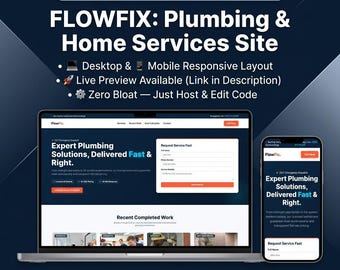 Plumbing Website Template | HTML CSS Code & Interactive Calculator | Plumber Landing Page and Home Services Web Design