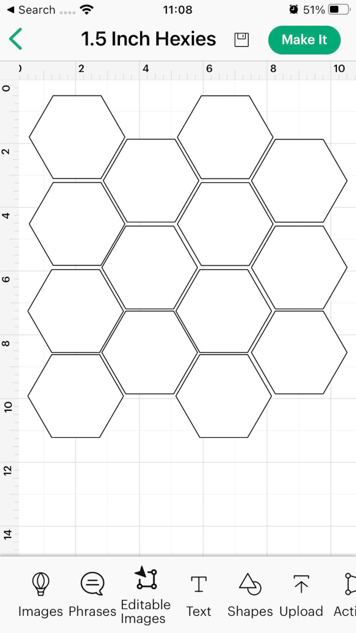 1.5 " Hexie English Paper Piecing Cricut SVG Template 14 Hexagons EPP ...